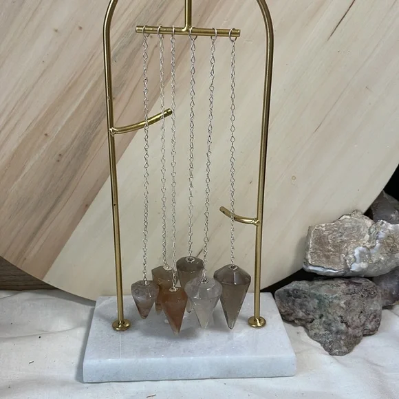 Crystal Pendulum Healing Pointed Pendant Faceted Gemstone Quartz Smoky Clear - Picture 6 of 12